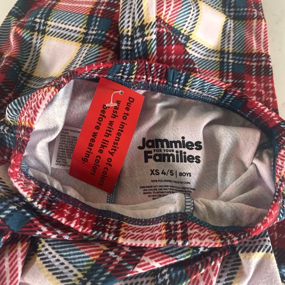 Christmas Pajama Pants ONLY Boys Unisex XS 4/5 Holiday‎ Plaid New! Jammies BxDD